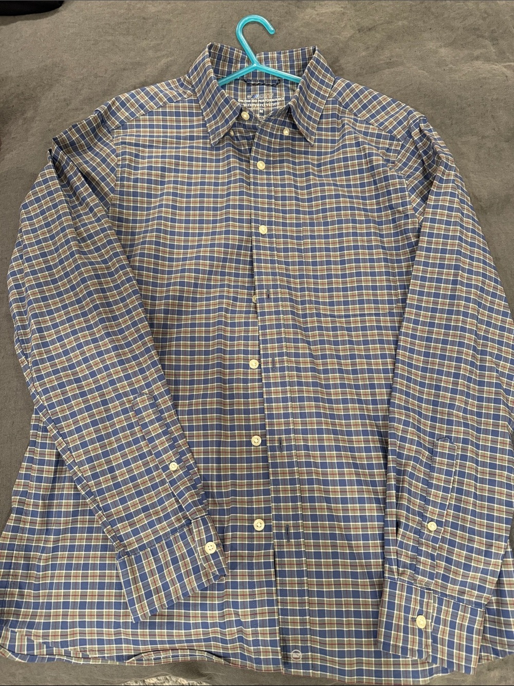 Classic Men's Blue Plaid Button-Down Shirt
